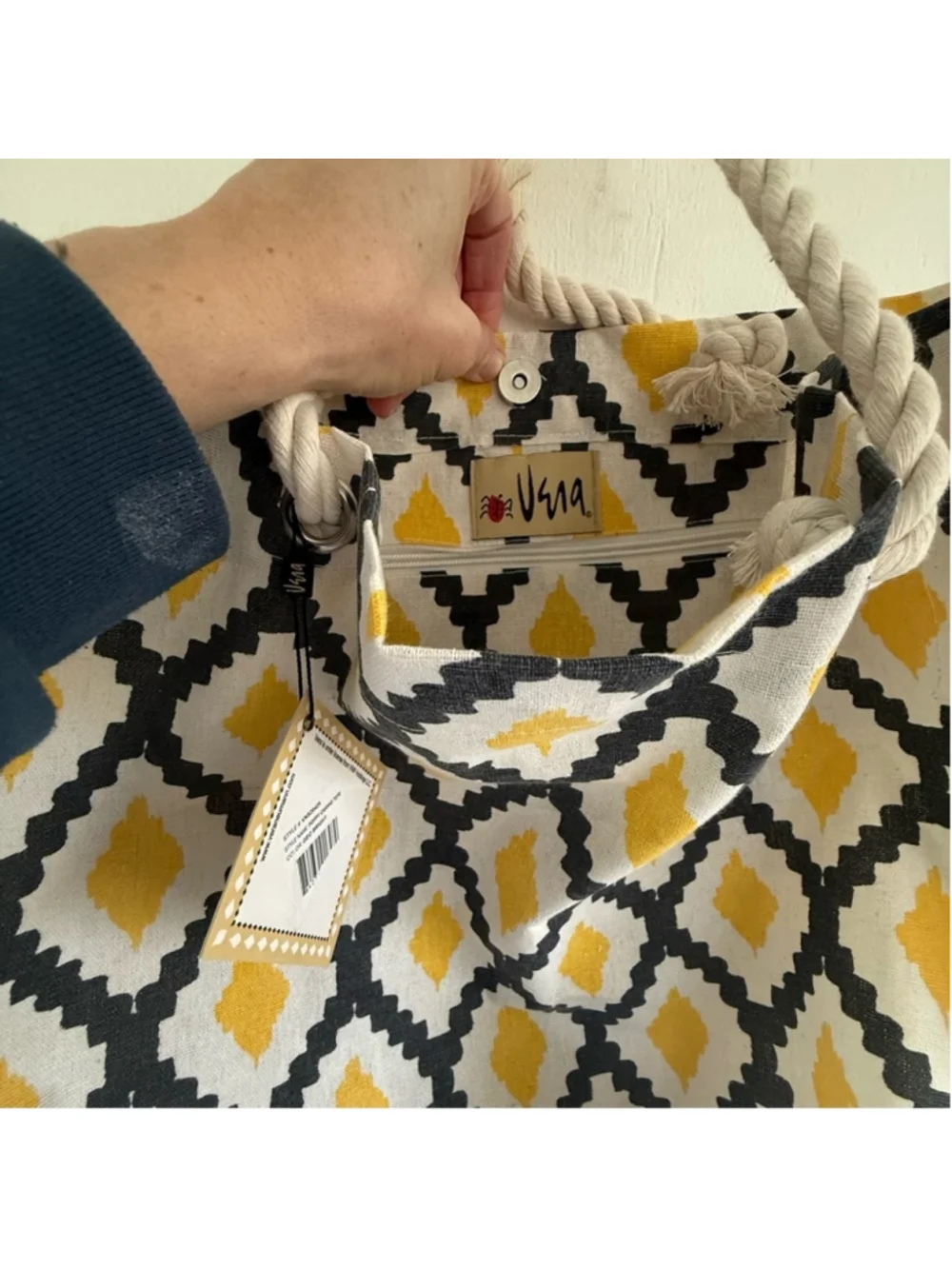 Yellow and Black Diamond Tote Bag